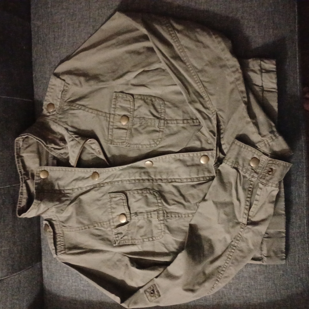 Rubbish brand short waisted khaki jacket